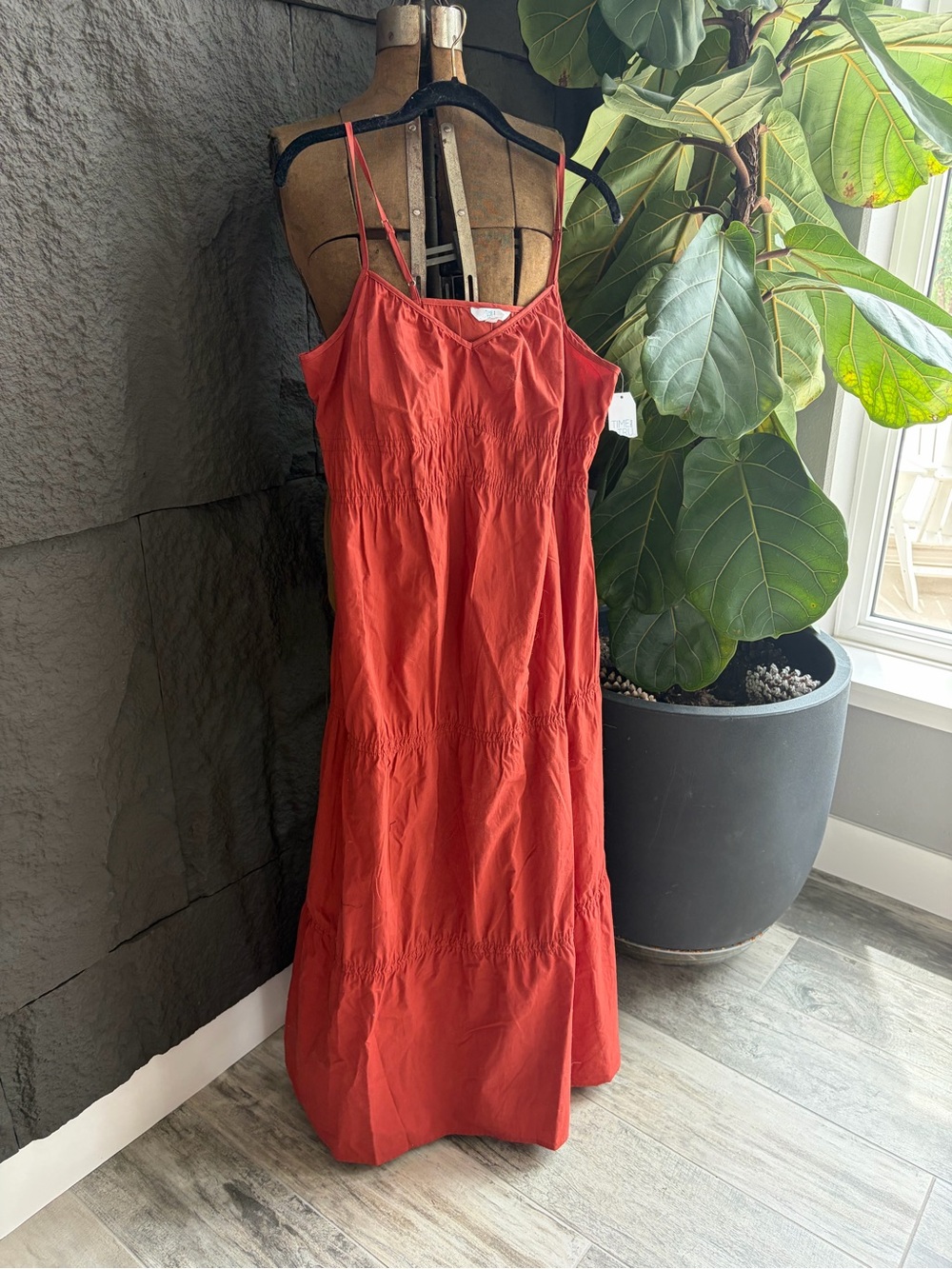 AND Rust Red Spaghetti-Strap Maxi Dress